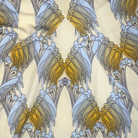 NWT Tory Burch Printed Sheath Dress Sand Deco Crane Geo Pattern - Picture 8 of 11